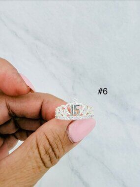 925 Sterling Silver Crown Ring – Sweet 15 / Quinceañera  Anillo en plata